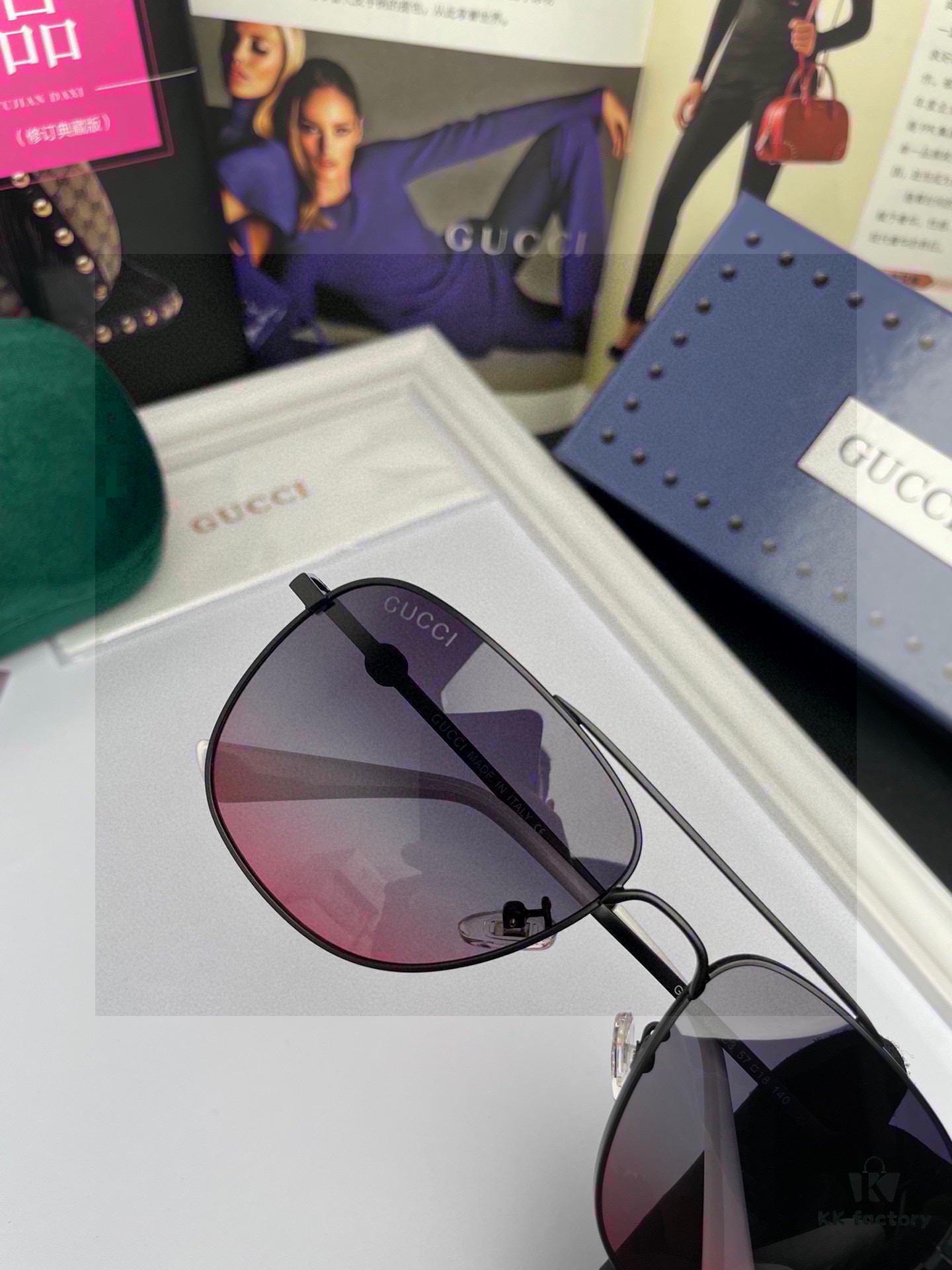 Gucci Bee Original Men's and Women's Unisex Polarized Sunglasses with Metal Alloy Frame and Double G Bee Logo Temples