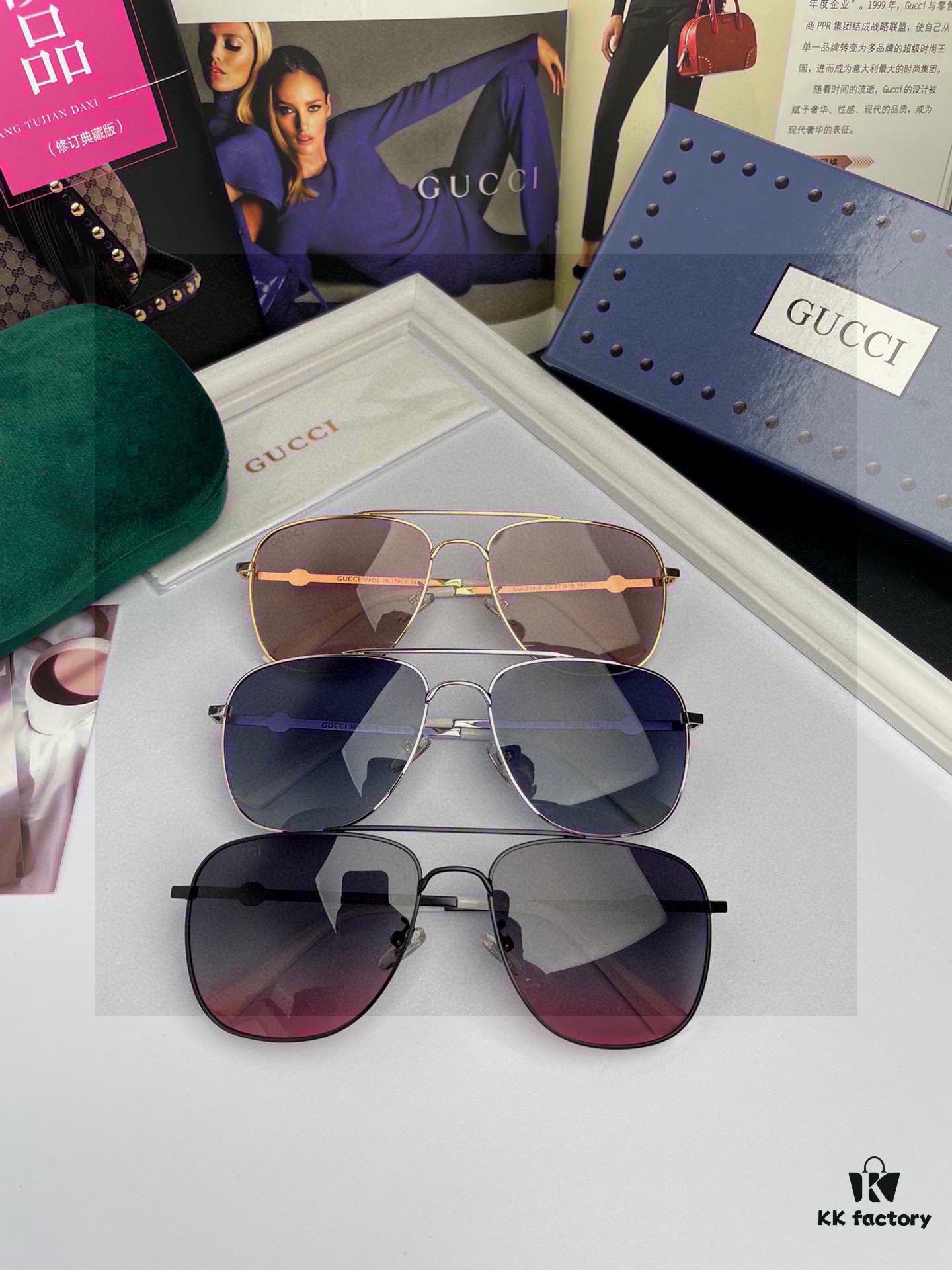 Gucci Bee Original Men's and Women's Unisex Polarized Sunglasses with Metal Alloy Frame and Double G Bee Logo Temples