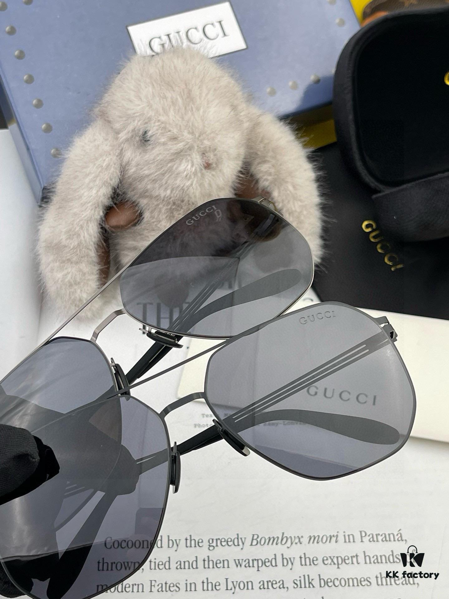 GUCCI 2025 New Unisex Polygonal Sunglasses Electroplated Non-Fading Ultra-Light Elastic Frame No Screws Crush-Resistant HD Nylon Lenses