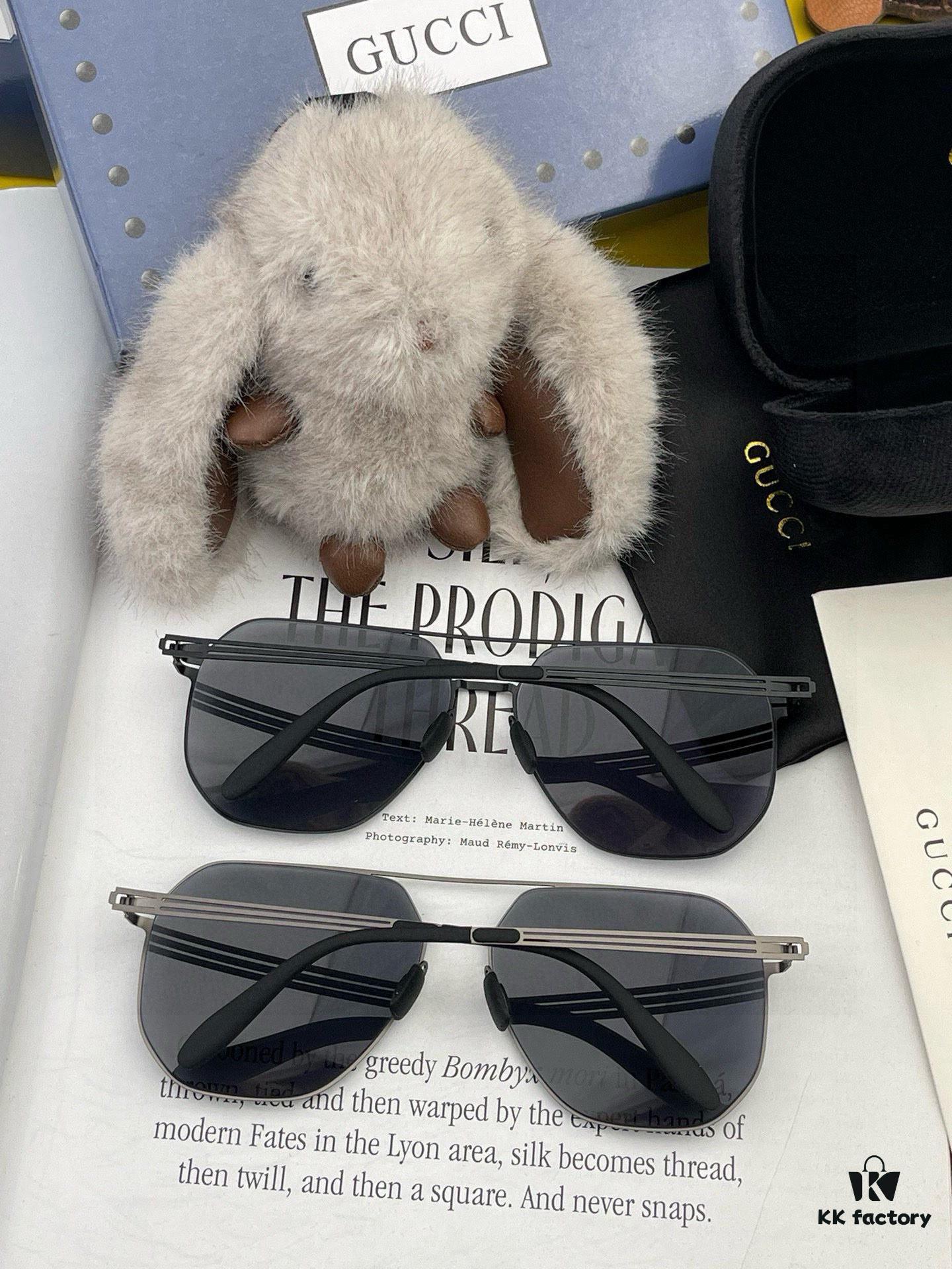 GUCCI 2025 New Unisex Polygonal Sunglasses Electroplated Non-Fading Ultra-Light Elastic Frame No Screws Crush-Resistant HD Nylon Lenses