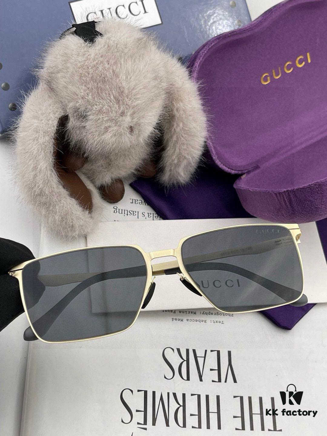 GUCCI 2025 New Unisex Polygonal Sunglasses G9881, Electroplated Finish, Non-Fading, Ultra-Lightweight and Highly Elastic Frame, Screw-Free Design, Crush-Resistant, High-Definition Nylon Lenses, Premium Craftsmanship, Original Materials, Stylish and Versatile