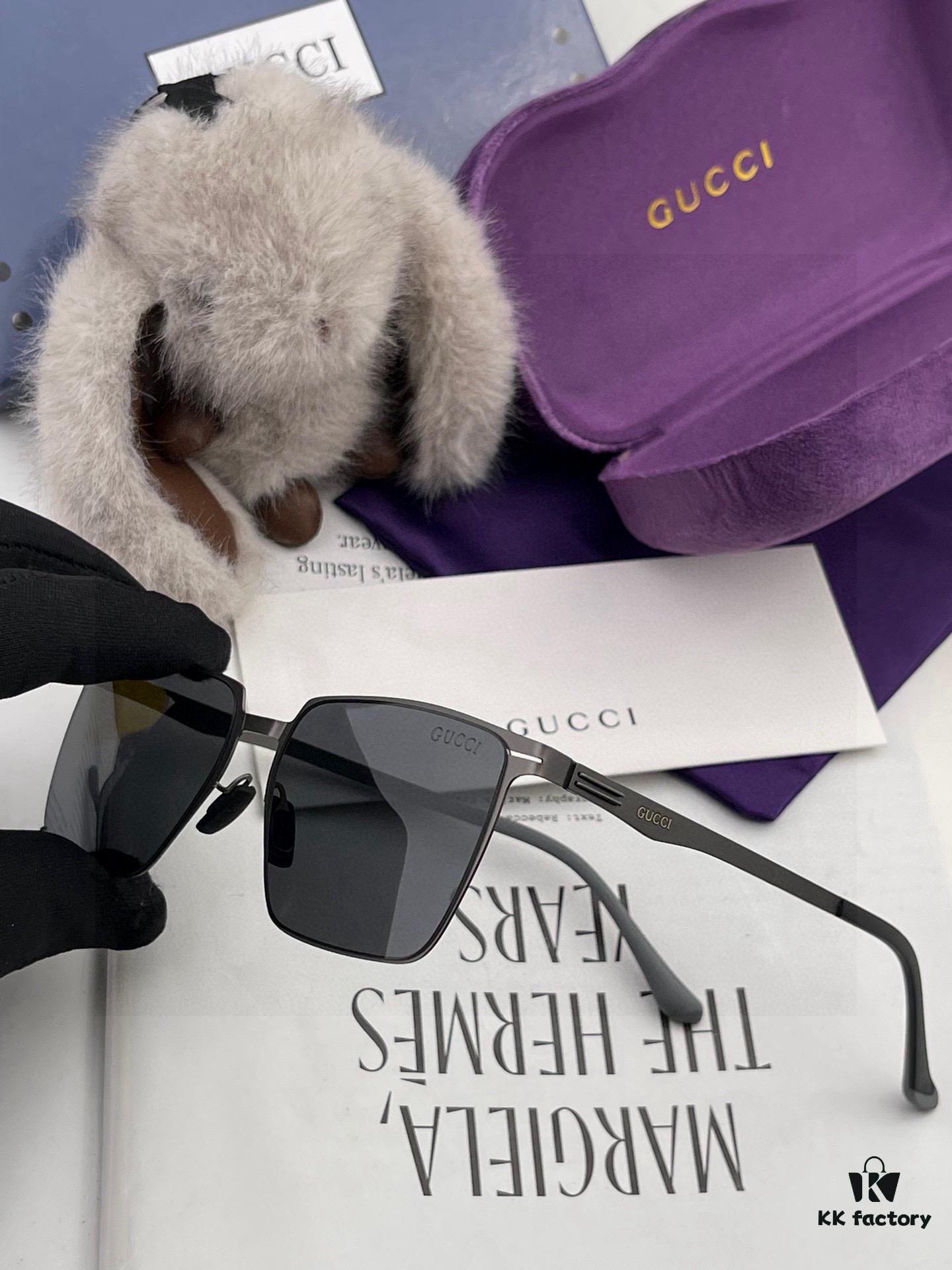 GUCCI 2025 New Unisex Polygonal Sunglasses G9881, Electroplated Finish, Non-Fading, Ultra-Lightweight and Highly Elastic Frame, Screw-Free Design, Crush-Resistant, High-Definition Nylon Lenses, Premium Craftsmanship, Original Materials, Stylish and Versatile