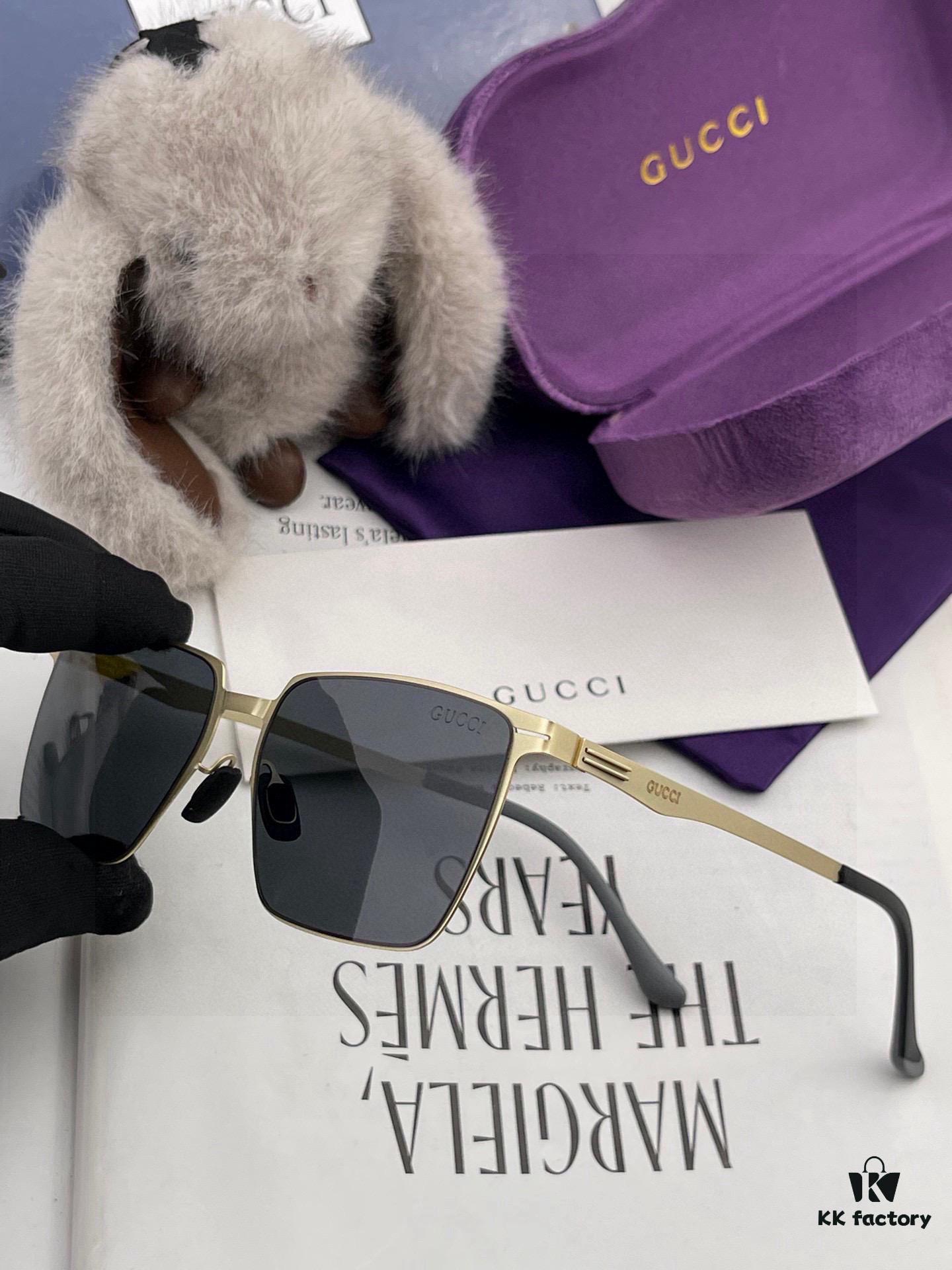 GUCCI 2025 New Unisex Polygonal Sunglasses G9881, Electroplated Finish, Non-Fading, Ultra-Lightweight and Highly Elastic Frame, Screw-Free Design, Crush-Resistant, High-Definition Nylon Lenses, Premium Craftsmanship, Original Materials, Stylish and Versatile