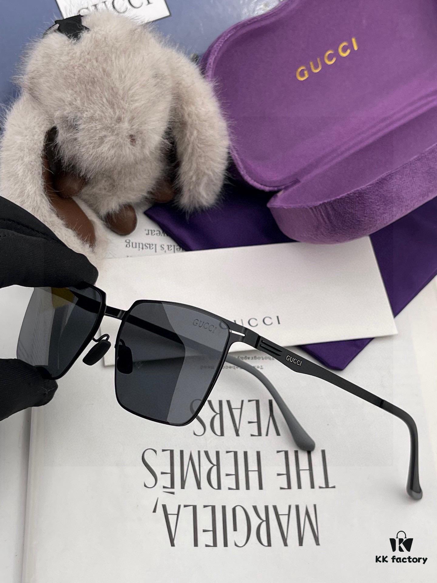 GUCCI 2025 New Unisex Polygonal Sunglasses G9881, Electroplated Finish, Non-Fading, Ultra-Lightweight and Highly Elastic Frame, Screw-Free Design, Crush-Resistant, High-Definition Nylon Lenses, Premium Craftsmanship, Original Materials, Stylish and Versatile