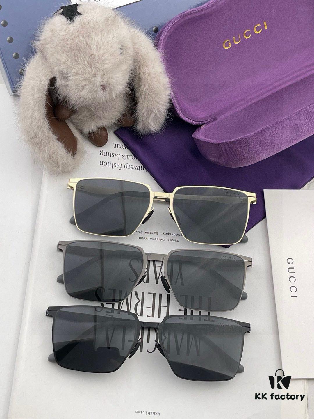 GUCCI 2025 New Unisex Polygonal Sunglasses G9881, Electroplated Finish, Non-Fading, Ultra-Lightweight and Highly Elastic Frame, Screw-Free Design, Crush-Resistant, High-Definition Nylon Lenses, Premium Craftsmanship, Original Materials, Stylish and Versatile