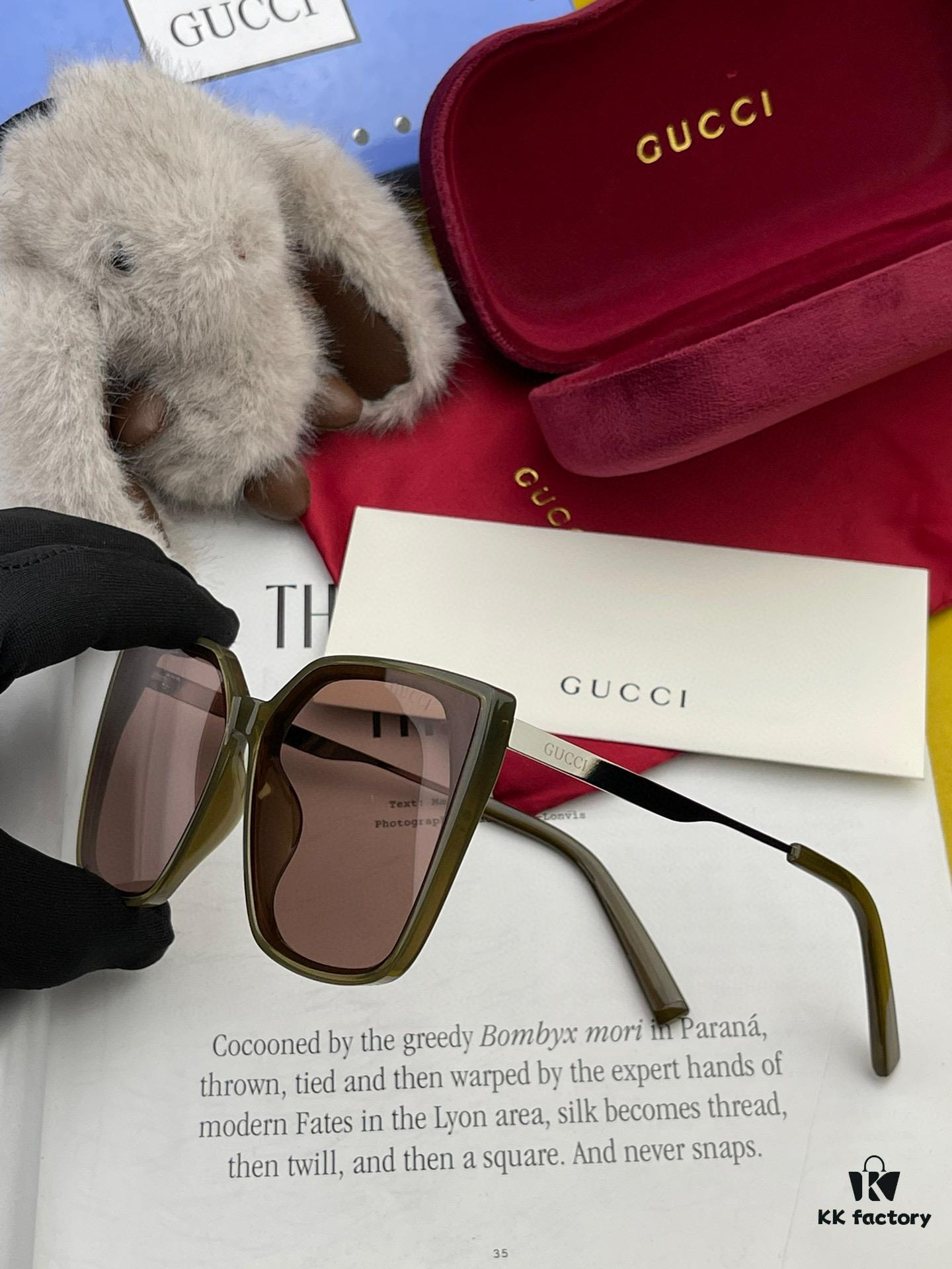 GUCCI 2025 Spring New Arrival Trendy Fashion Square Polarized Sunglasses High-Quality Comfortable Wear Influencer Style Nylon Polarized Sunglasses for Women 🕶️ High-Quality TR Frame Model: G82803