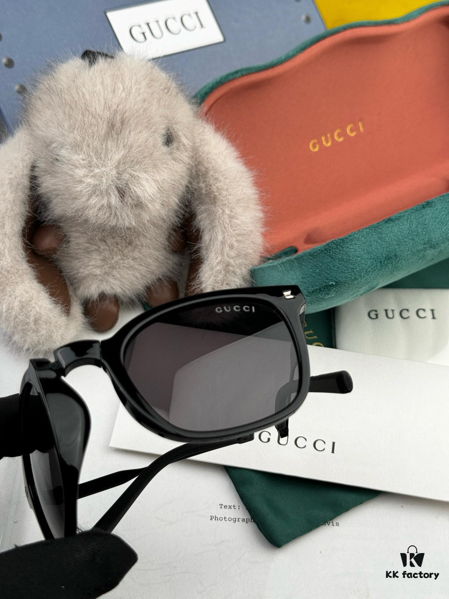 GUCCI 2025 Spring New Arrival Trendy Folding Square Polarized Sunglasses High Quality Comfortable Wear Influencer Style Sun Glasses Model: G8318