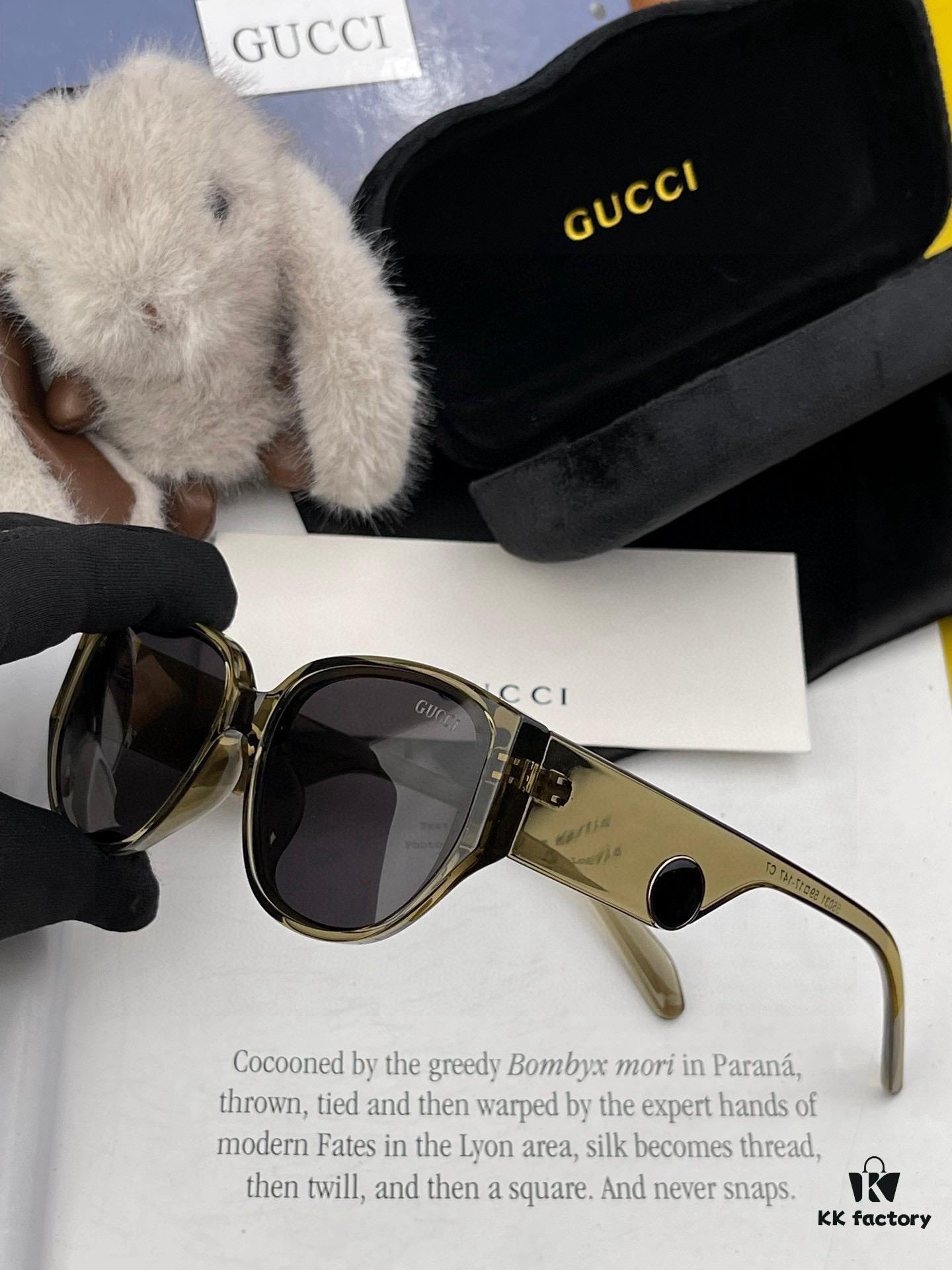 Gucci Classic Small Frame Sunglasses with Nylon Polarized UV-Protective Lenses