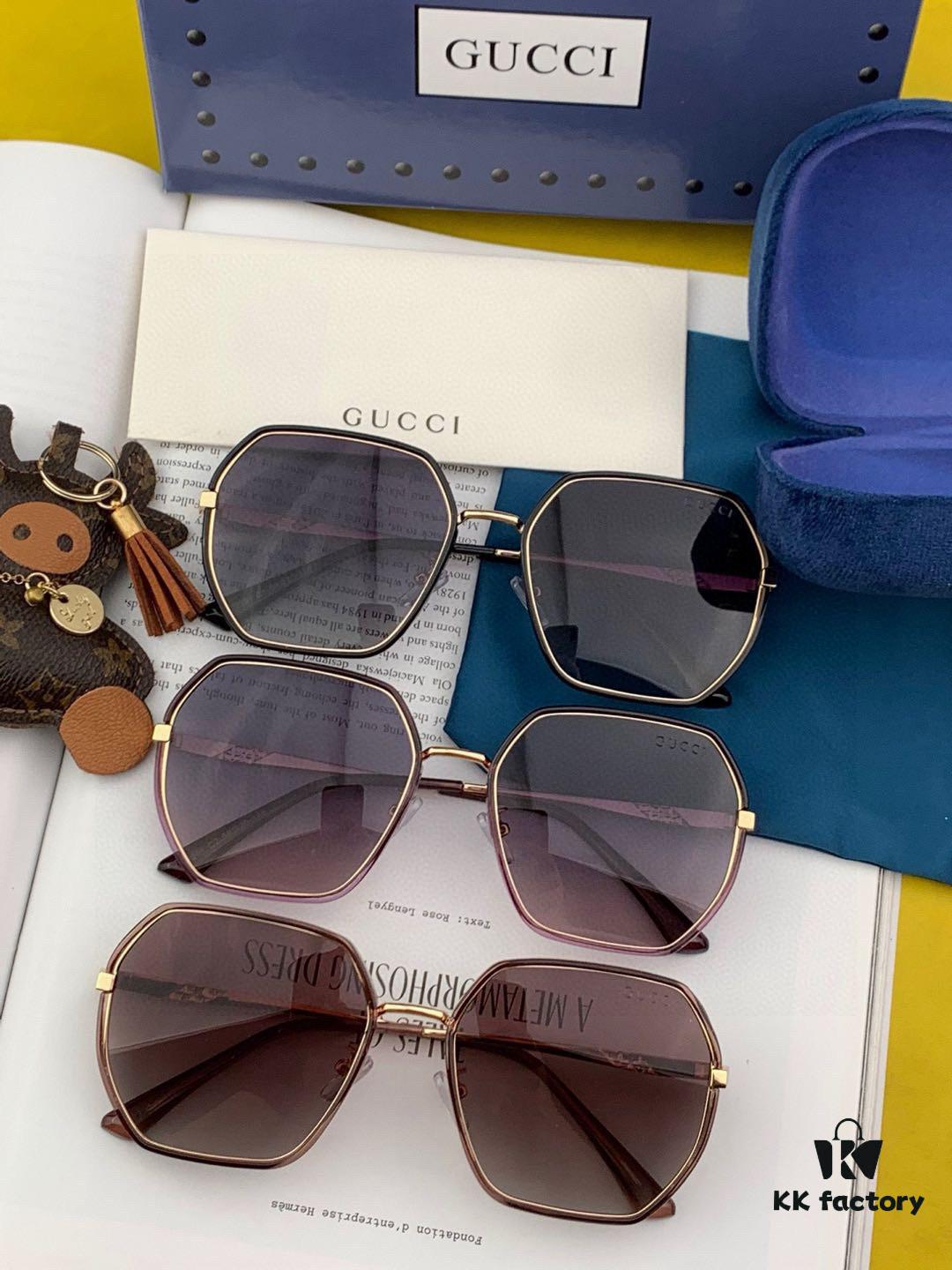 GUCCI 2025 Spring New Arrival Sunglasses, Favored by Influencers for Full Charm – Playful and Sweet with Enhanced Facial Fit, Premium Metal Finish