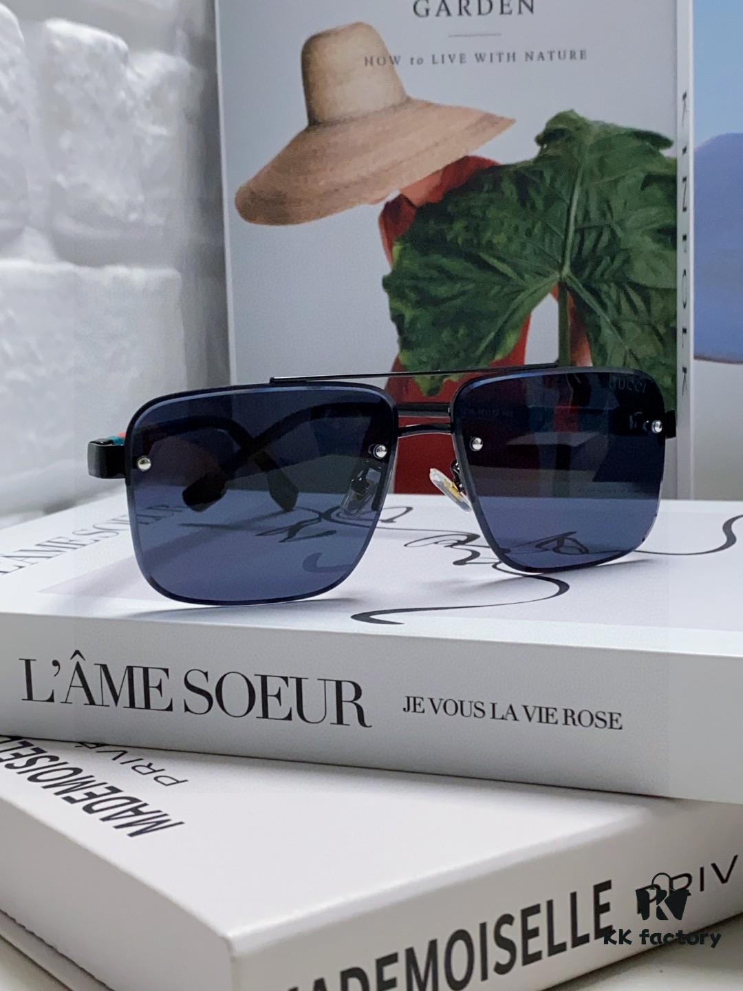 Gucci 2025 Official Early Spring New Arrival Men's Sunglasses, Popular Style Worn by Many Celebrities – Large-Frame Polarized Clear Vision Sunglasses