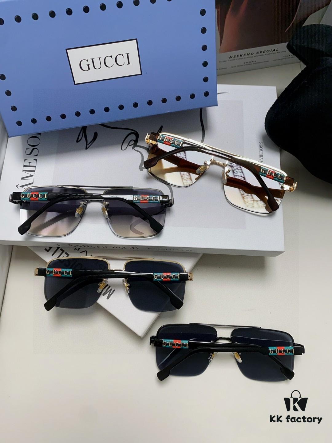 Gucci 2025 Official Early Spring New Arrival Men's Sunglasses, Popular Style Worn by Many Celebrities – Large-Frame Polarized Clear Vision Sunglasses