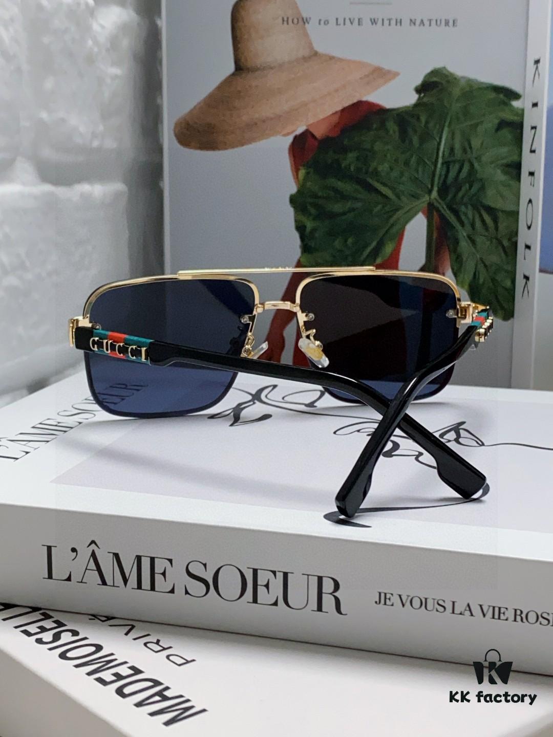 Gucci 2025 Official Early Spring New Arrival Men's Sunglasses, Popular Oversized Polarized Clear Vision Sunglasses Worn by Numerous Celebrities