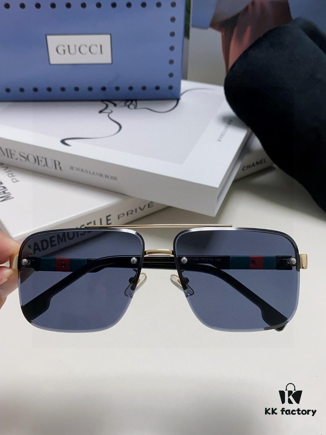 Gucci 2025 Official Early Spring New Arrival Men's Sunglasses, Popular Oversized Polarized Clear Vision Sunglasses Worn by Numerous Celebrities