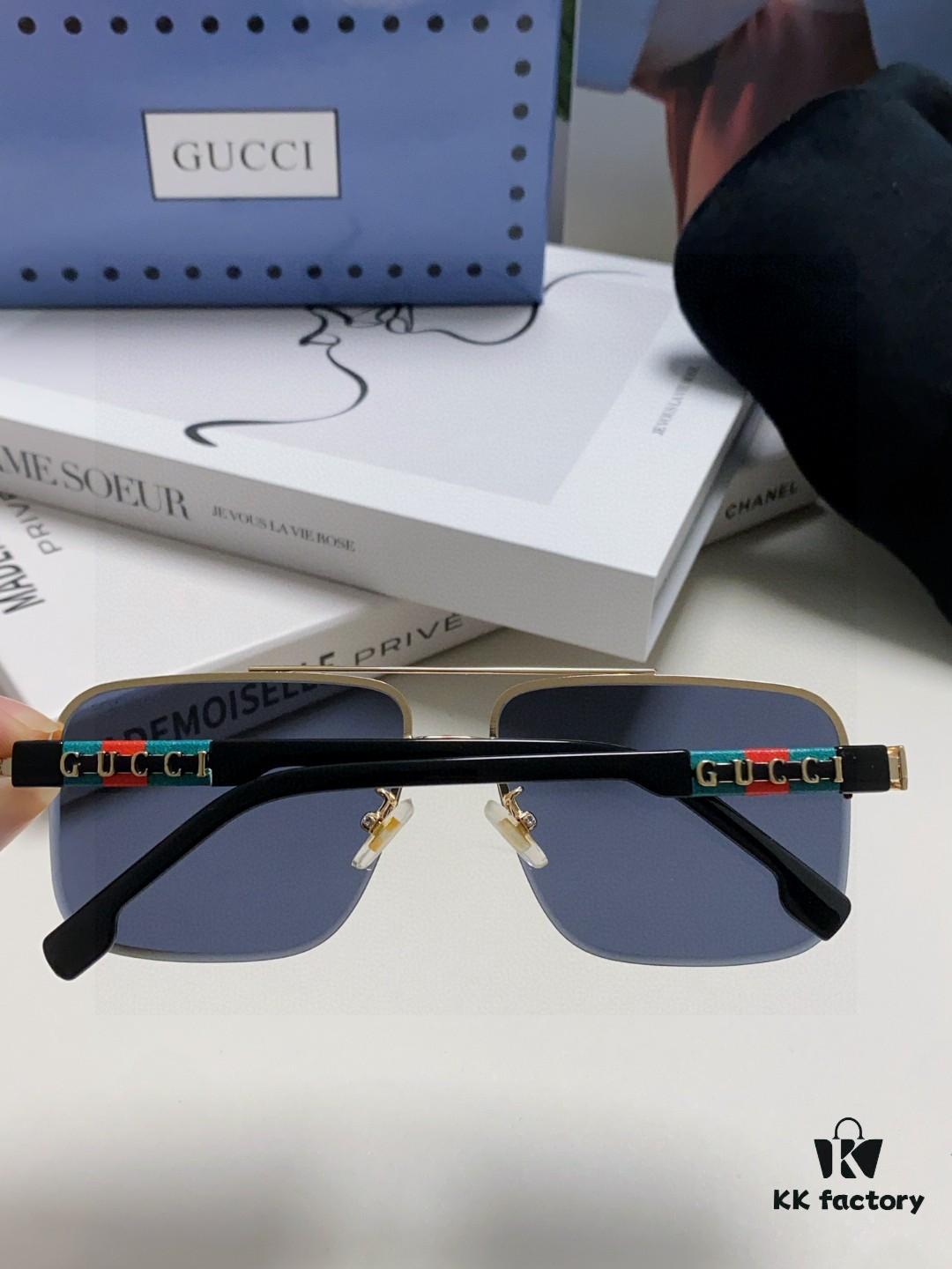 Gucci 2025 Official Early Spring New Arrival Men's Sunglasses, Popular Oversized Polarized Clear Vision Sunglasses Worn by Numerous Celebrities