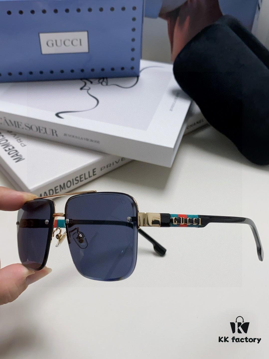 Gucci 2025 Official Early Spring New Arrival Men's Sunglasses, Popular Oversized Polarized Clear Vision Sunglasses Worn by Numerous Celebrities