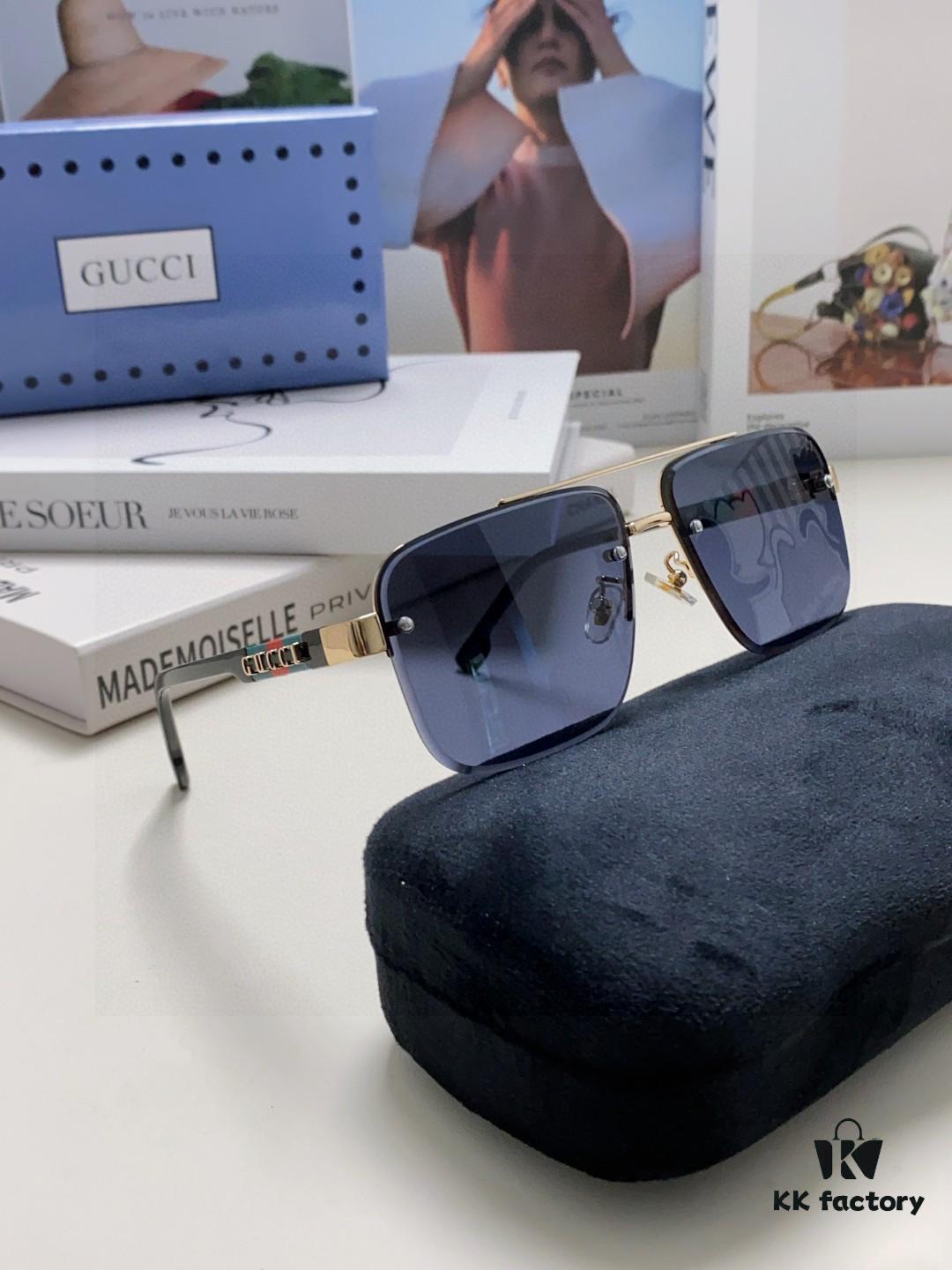 Gucci 2025 Official Early Spring New Arrival Men's Sunglasses, Popular Oversized Polarized Clear Vision Sunglasses Worn by Numerous Celebrities