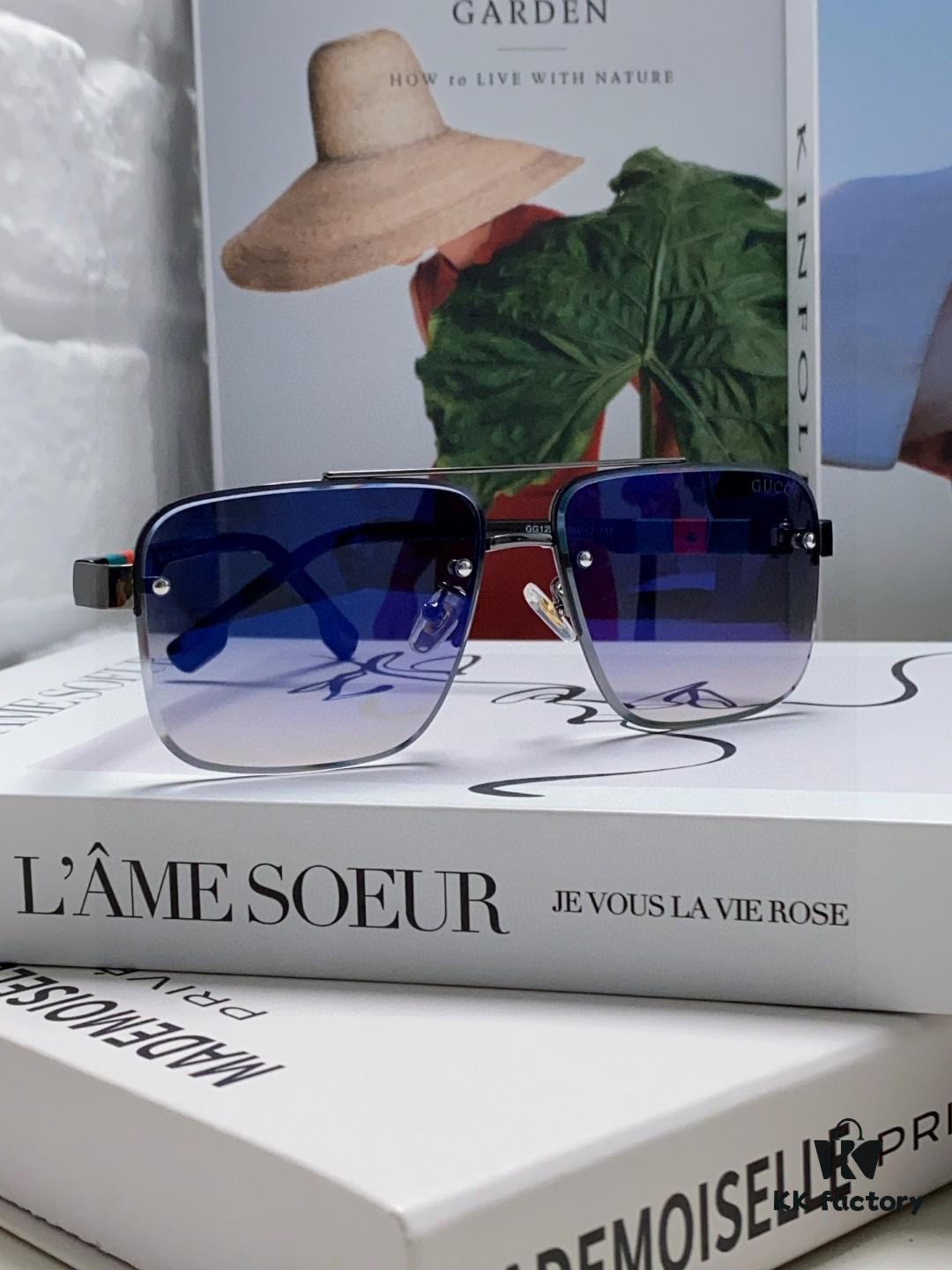 Gucci 2025 Official Early Spring New Arrival Men's Sunglasses, Popular Style Worn by Many Celebrities, Large-Frame Polarized Clear Vision Sunglasses