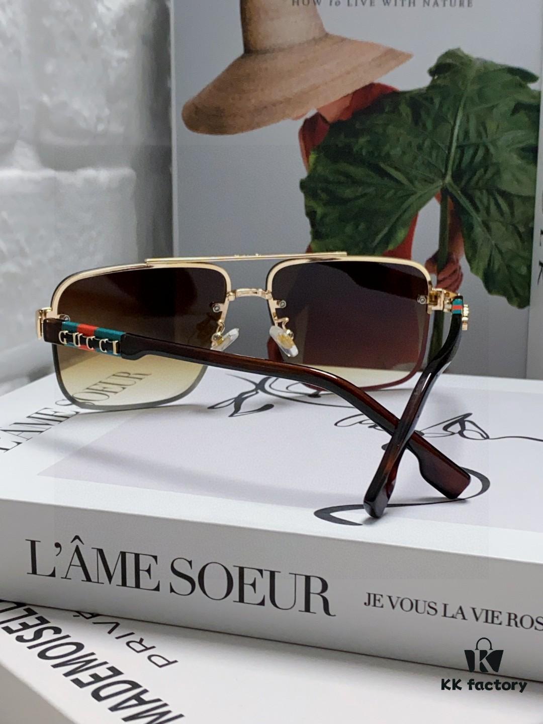 Gucci 2025 Official Spring Collection Men's Sunglasses, Popular Oversized Polarized Sunglasses Worn by Many Celebrities