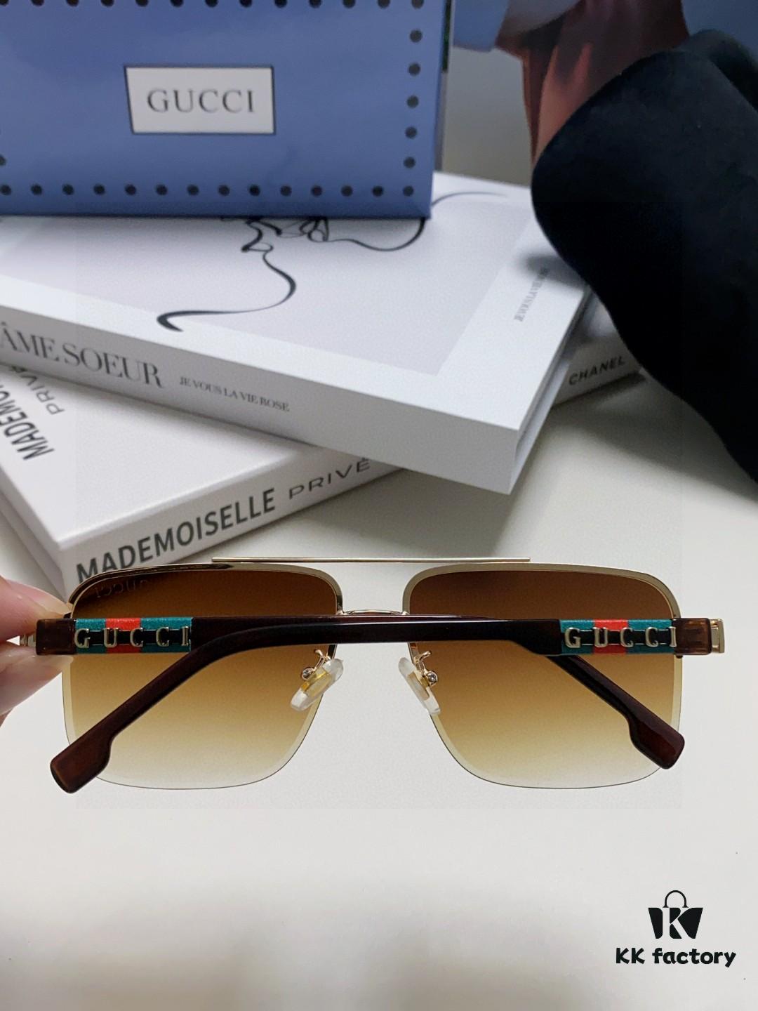 Gucci 2025 Official Spring Collection Men's Sunglasses, Popular Oversized Polarized Sunglasses Worn by Many Celebrities