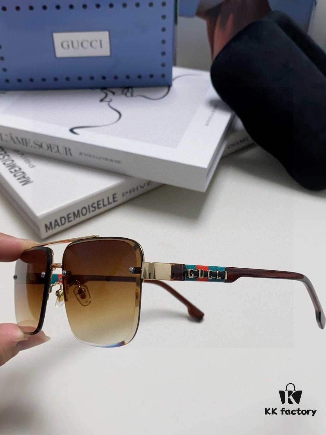 Gucci 2025 Official Spring Collection Men's Sunglasses, Popular Oversized Polarized Sunglasses Worn by Many Celebrities