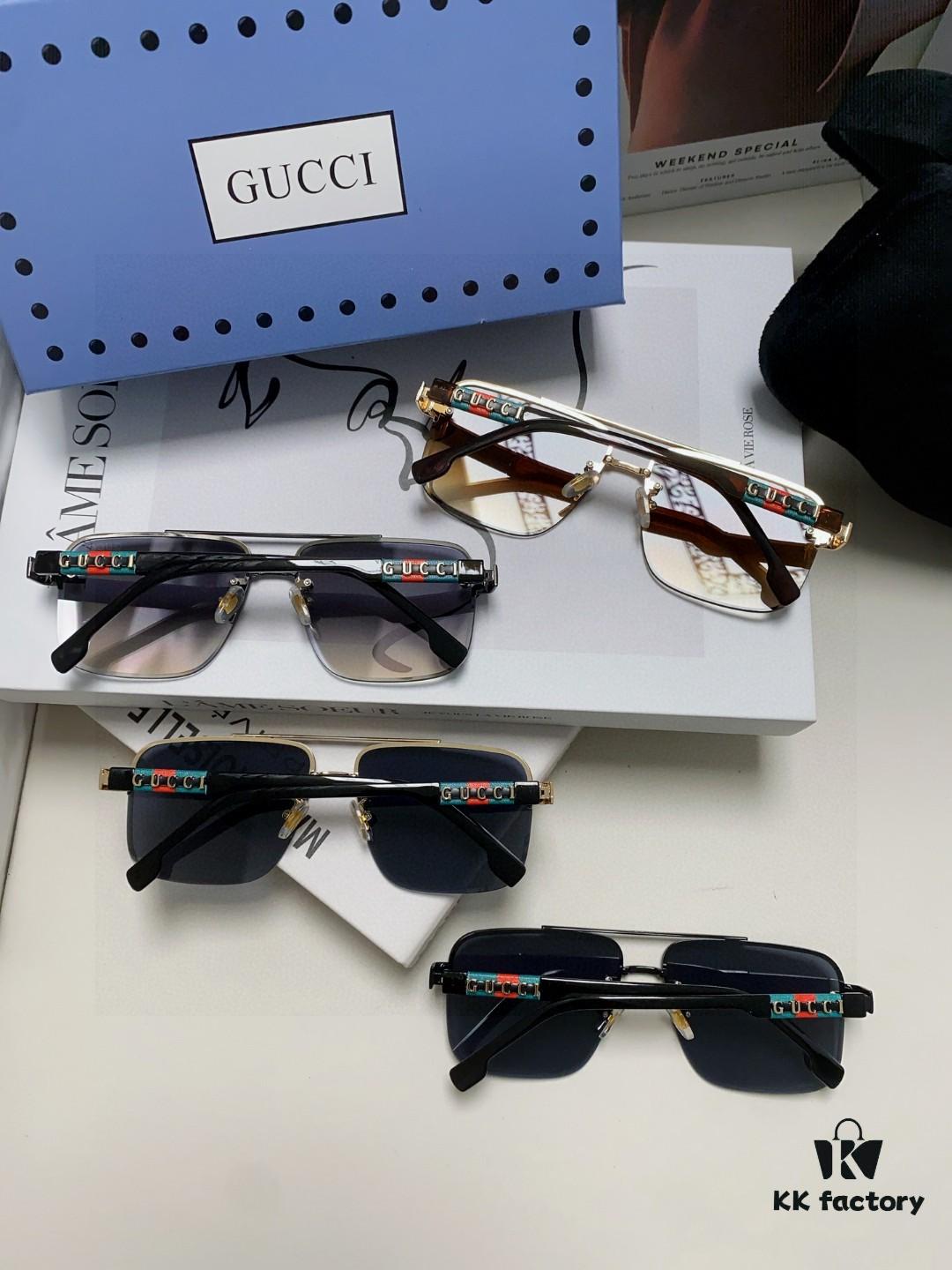 Gucci 2025 Official Spring Collection Men's Sunglasses, Popular Oversized Polarized Sunglasses Worn by Many Celebrities