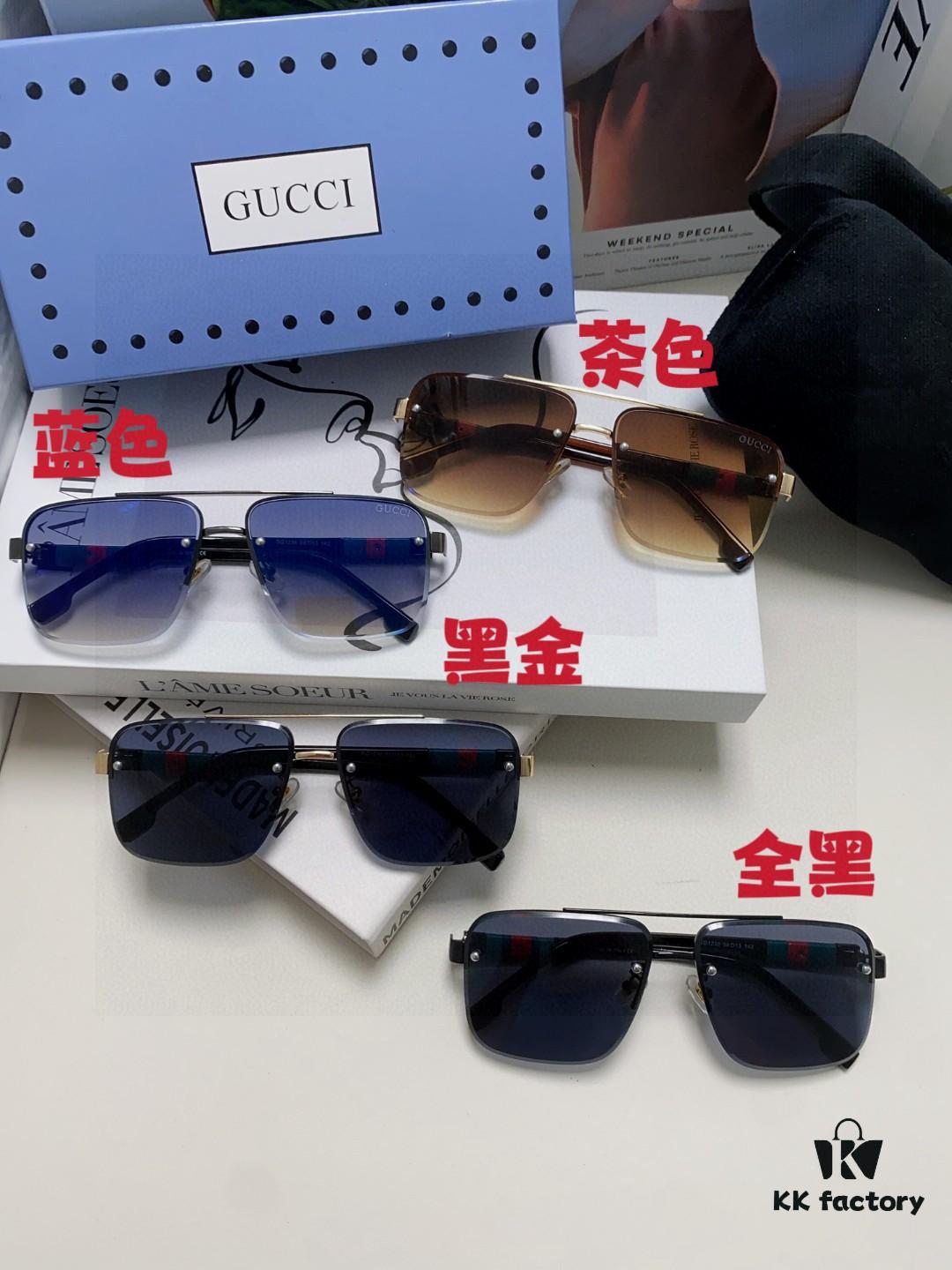 Gucci 2025 Official Spring Collection Men's Sunglasses, Popular Oversized Polarized Sunglasses Worn by Many Celebrities
