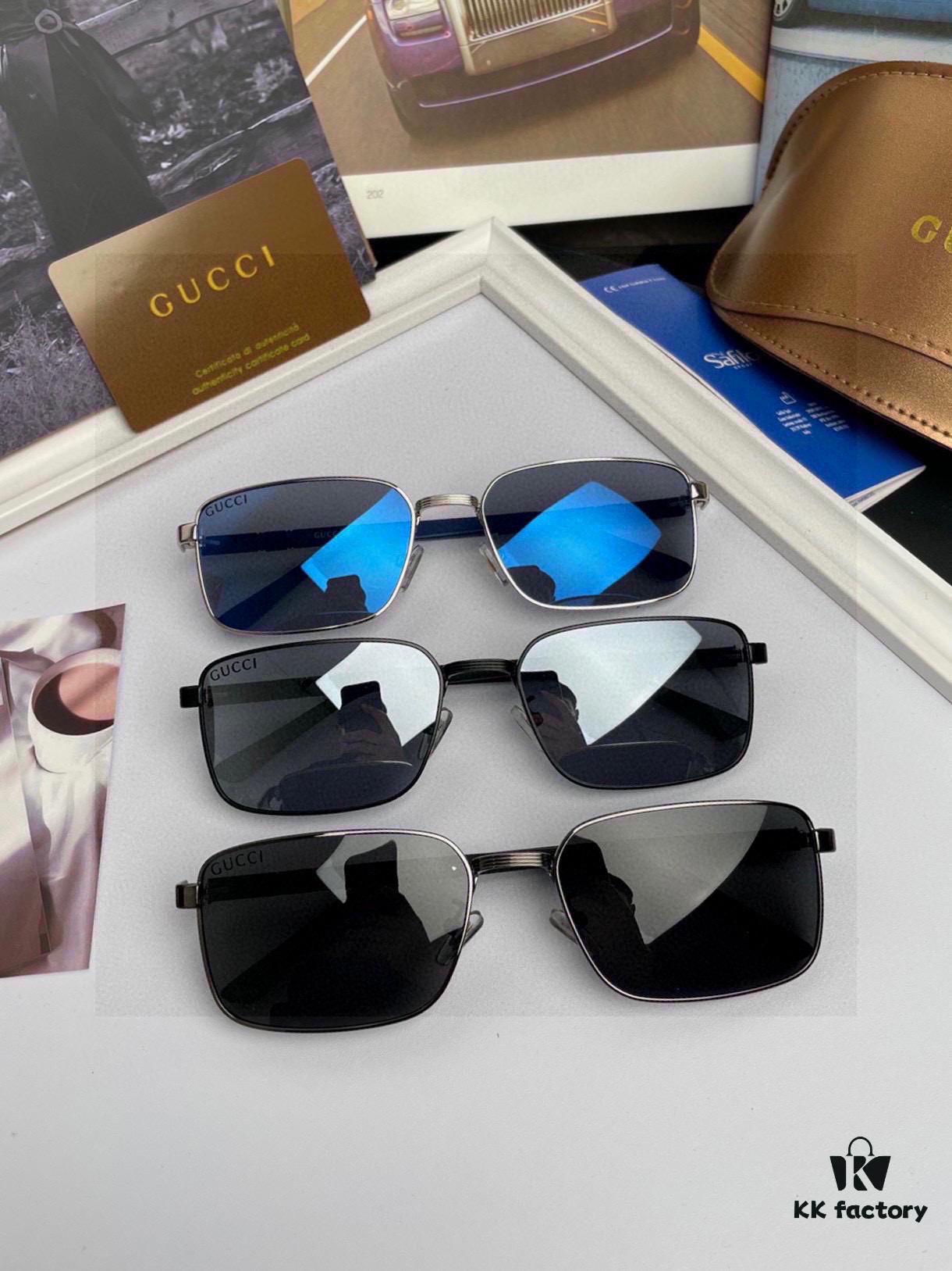 Gucci Unisex High-Quality Polarized Sunglasses with Clear Optics, Premium Frame and Logo-Embossed Temples