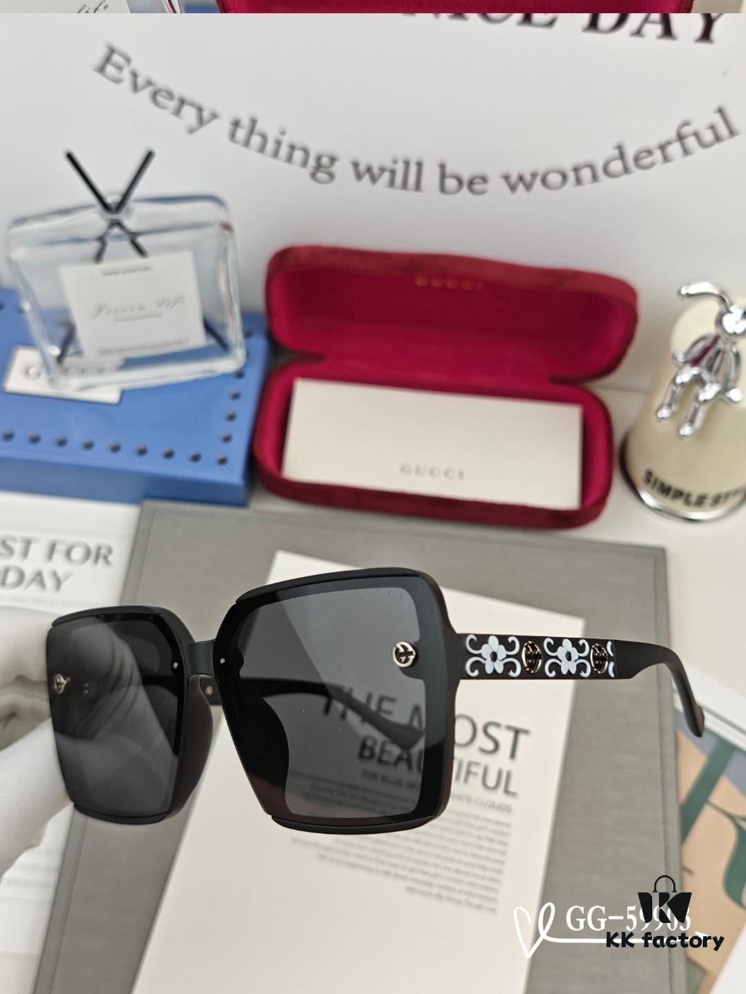 GUCCI Italy - Polarized TR90 Frame Sunglasses with High-Definition Resin Lenses, Lightweight and Comfortable Wear, Model: 59903