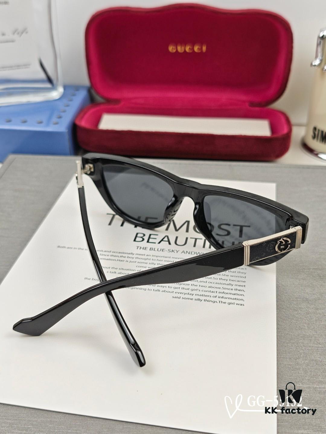 Italian Gucci - GUCCI, Polarized Resin HD Lenses, TR Frame Lightweight and Comfortable to Wear, Size: 57-16-148, New Model GG Sunglasses Reduce Glare, Block Harmful Radiation, Ideal for Travel, Fashion Pairing, and Driving