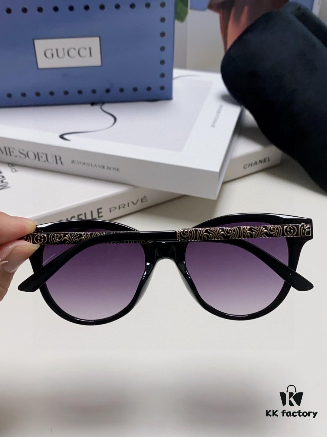 Gucci New Bee Style Sunglasses with Metal Hinges, UV-Protective, Stylish and Face-Framing for Outdoor Fashion