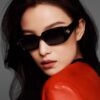 Gucci 2025 New Arrival Unisex Black Rectangular Acetate Sunglasses with Dual Side Logo, Trendy and Comfortable Oversized Sun Glasses