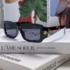 Gucci 2025 New Arrival Unisex Black Rectangular Acetate Sunglasses with Dual Side Logo, Trendy and Comfortable Oversized Sun Glasses