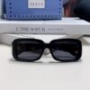Gucci 2025 New Arrival Unisex Black Rectangular Acetate Sunglasses with Dual Side Logo, Trendy and Comfortable Oversized Sun Glasses