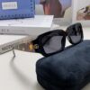 Gucci 2025 New Arrival Unisex Black Rectangular Acetate Sunglasses with Dual Side Logo, Trendy and Comfortable Oversized Sun Glasses
