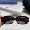 Gucci 2025 New Arrival Unisex Black Rectangular Acetate Sunglasses with Dual Side Logo, Trendy and Comfortable Oversized Eyewear