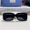 Gucci 2025 New Arrival Unisex Black Rectangular Acetate Sunglasses with Dual Side Logo, Trendy and Comfortable Oversized Eyewear