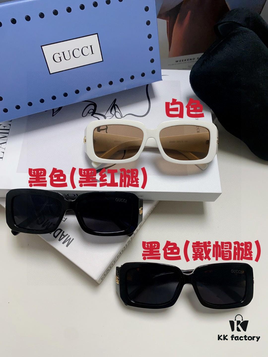 Gucci 2025 New Arrival Unisex Black Rectangular Acetate Sunglasses with Dual Side Logo, Trendy and Comfortable Oversized Sun Glasses