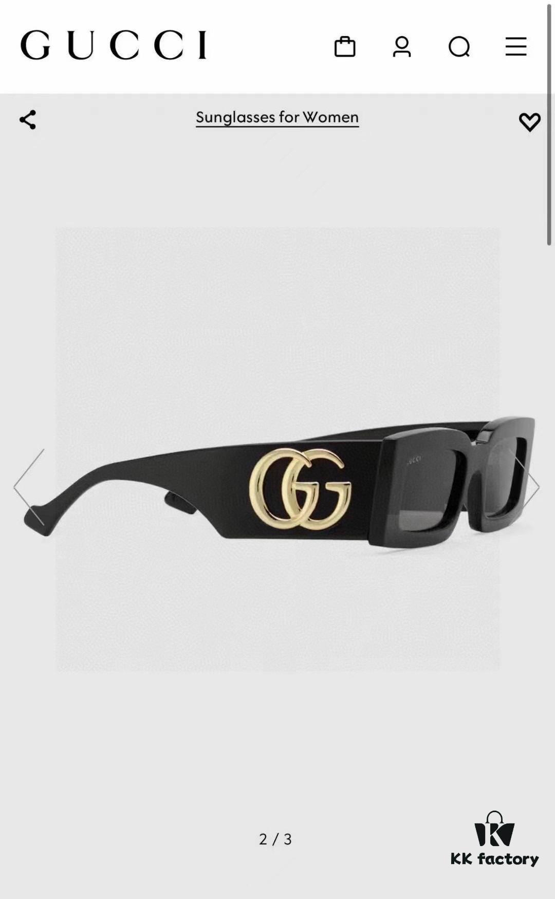 Gucci Bright and Bold Personality Rectangular Narrow-Framed Sunglasses, Unisex Streetwear Style, Versatile and Chic, Model GG1425S