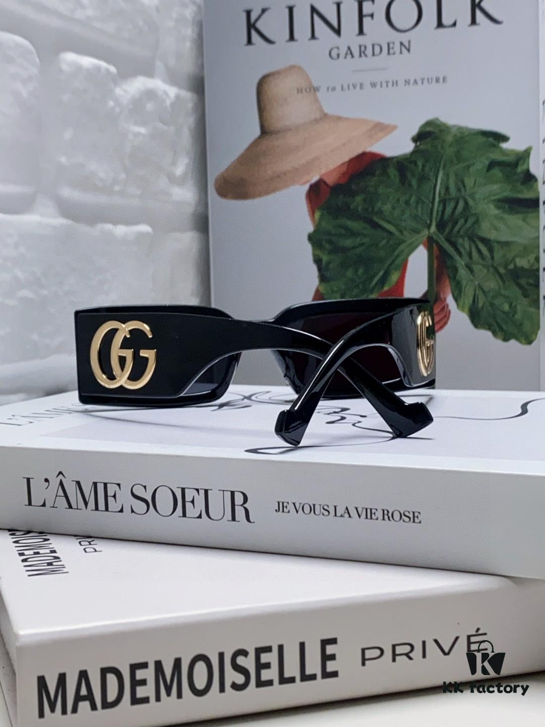 Gucci Bright and Bold Personality Rectangular Narrow-Framed Sunglasses, Unisex Streetwear Style, Versatile and Chic, Model GG1425S