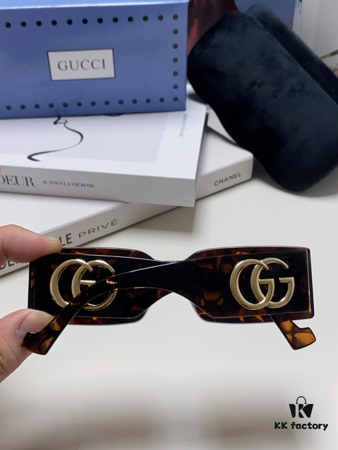 Gucci Bright and Bold Personality Rectangular Narrow-Framed Sunglasses Unisex Streetwear Style, Versatile Design GG1425S