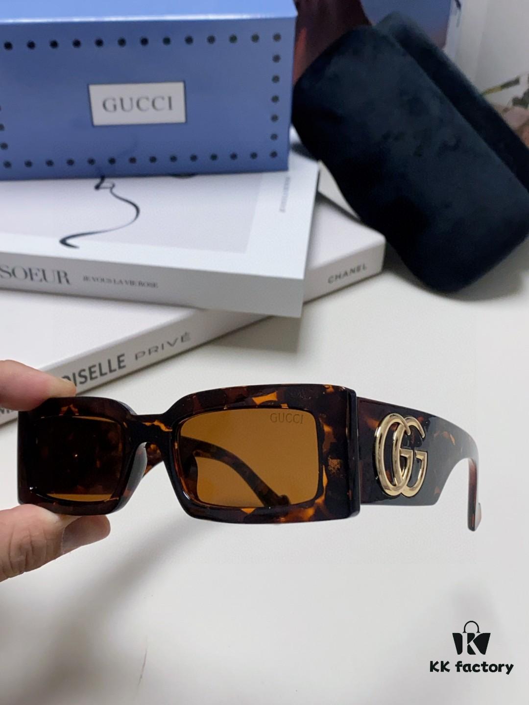 Gucci Bright and Bold Personality Rectangular Narrow-Framed Sunglasses Unisex Streetwear Style, Versatile Design GG1425S