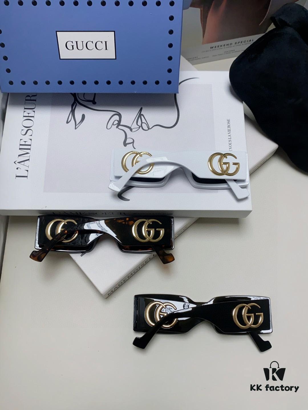 Gucci Bright and Bold Personality Rectangular Narrow-Framed Sunglasses Unisex Streetwear Style, Versatile Design GG1425S