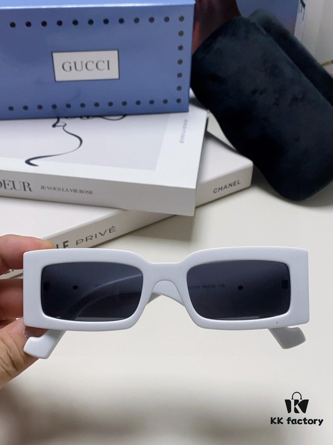 Gucci Cheerful and Bold Personality Rectangular Narrow-Framed Sunglasses Unisex Street Fashion GG1425S