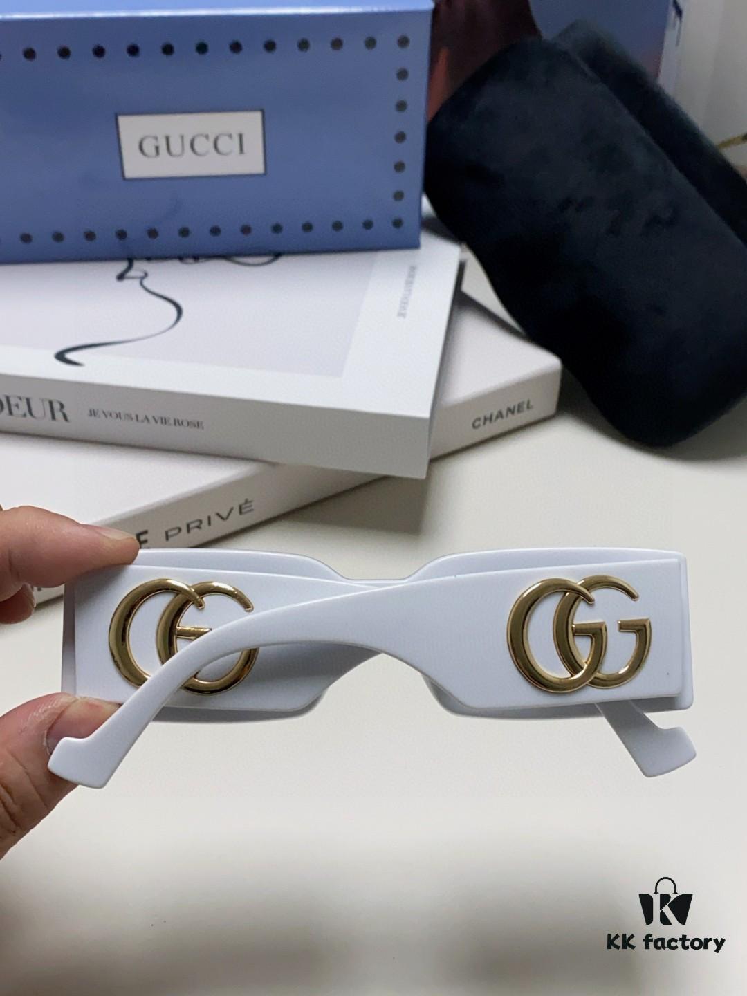Gucci Cheerful and Bold Personality Rectangular Narrow-Framed Sunglasses Unisex Street Fashion GG1425S