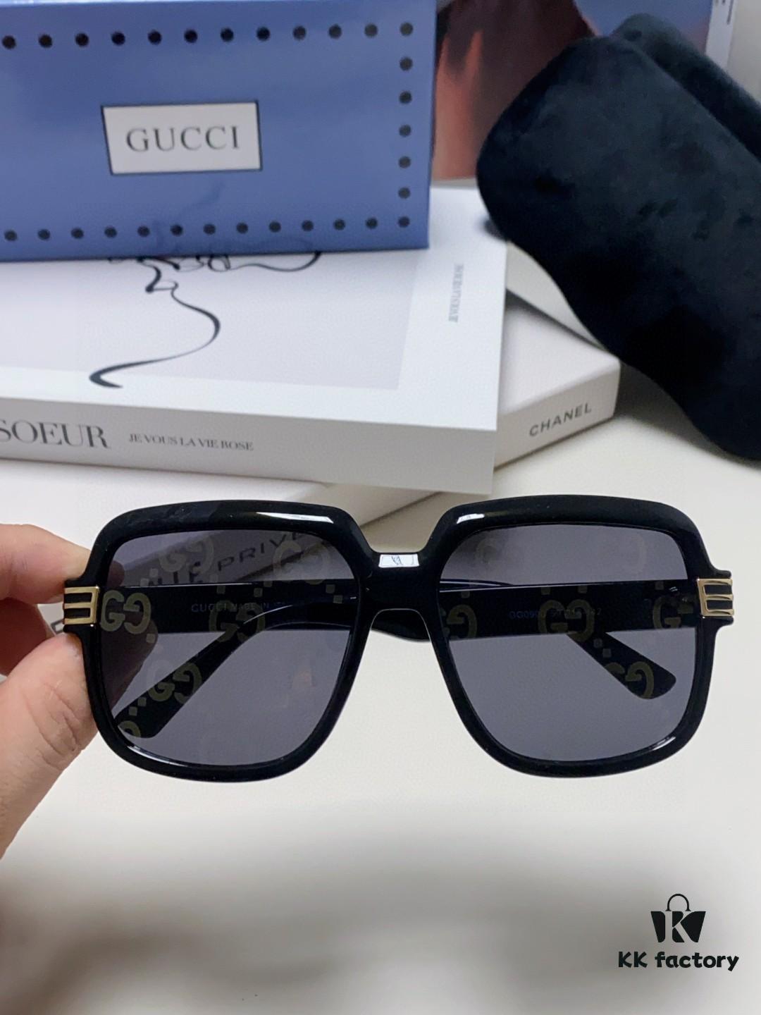 Gucci 2025 New Arrival Classic Round Frame Unisex Design, Flattering on All Face Shapes, Perfect Match for Coats and Dresses, Iridescent Lens UV-Protective Sunglasses