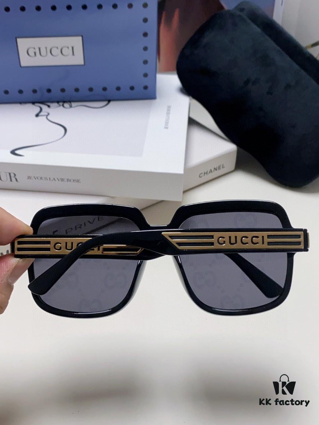 Gucci 2025 New Arrival Classic Round Frame Unisex Design, Flattering on All Face Shapes, Perfect Match for Coats and Dresses, Iridescent Lens UV-Protective Sunglasses