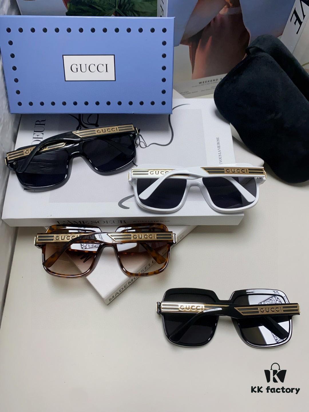 Gucci 2025 New Arrival Classic Round Frame Unisex Design, Flattering on All Face Shapes, Perfect Match for Coats and Dresses, Iridescent Lens UV-Protective Sunglasses