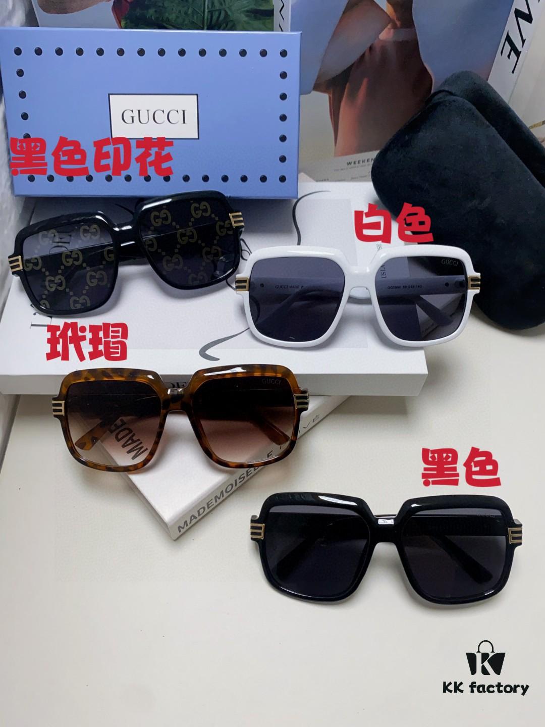 Gucci 2025 New Arrival Classic Round Frame Unisex Design, Flattering on All Face Shapes, Perfect Match for Coats and Dresses, Iridescent Lens UV-Protective Sunglasses