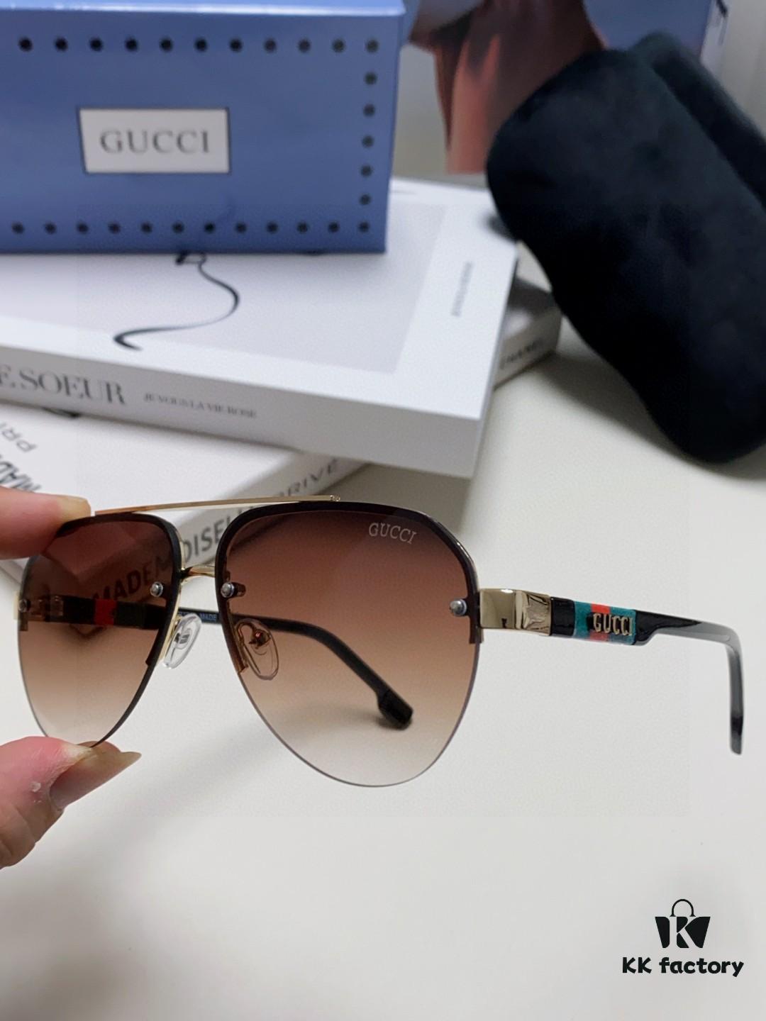 Gucci 2025 New Men's Driving Sunglasses, High-Definition Polarized Aviator Sunglasses, Premium Stylish Eyewear