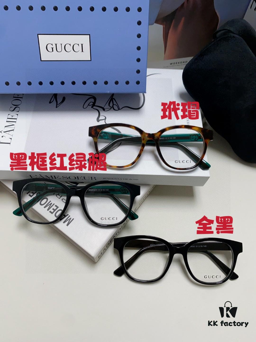 Gucci 2025 New Arrival Women's Woven Art Close-Leg Frame Black Optical Glasses with Classic Red-Green Band, Fashionable Eyewear for Men and Women